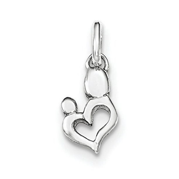 12 MM PENDANT WITH LARGE HOLE ONE STERLING SILVER 925 HEART CHARM BEAD 